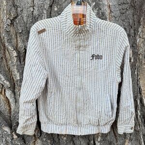 FUBU reversible jacket lightweight plaid striped zip